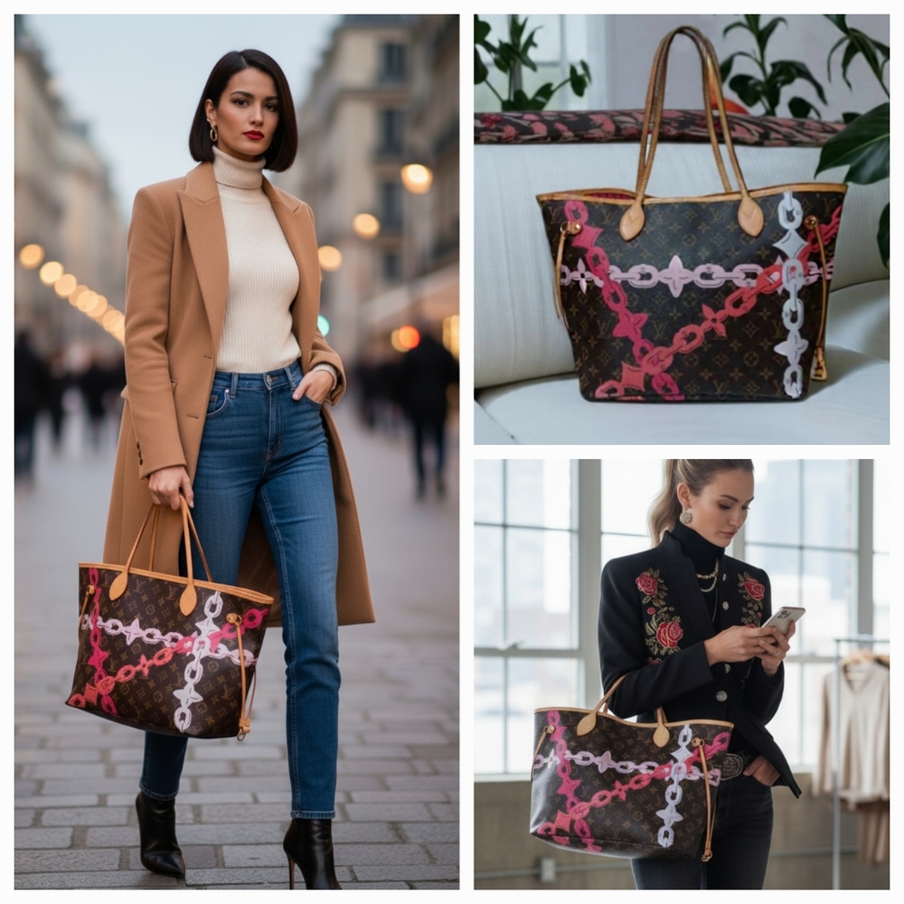 SOLD✅️LOUIS VUITTON Neverfull MM LIMITED EDITION✨️ Nautical Bay Print Tote Bag - Picture 3 of 17